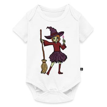 Sorcière d’Halloween - Body à manches courtes Premium Bébé - blanc - Devant