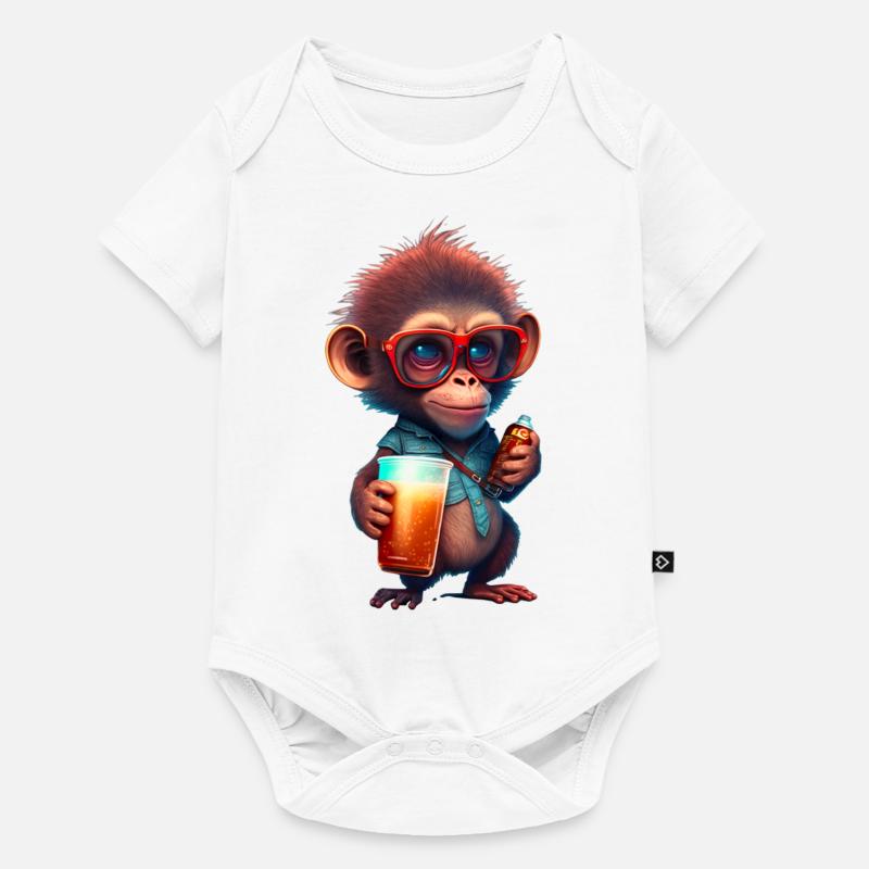 Monkeywithune boisson - Body à manches courtes Premium Bébé - blanc