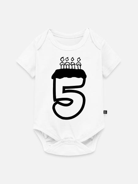 5 Birthday - Baby Premium Kurzarmbody - Weiß
