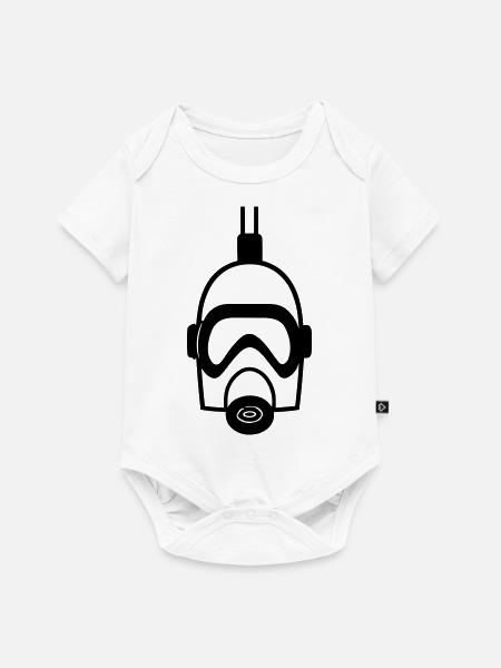 Gasmaske - Baby Premium Kurzarmbody - Weiß