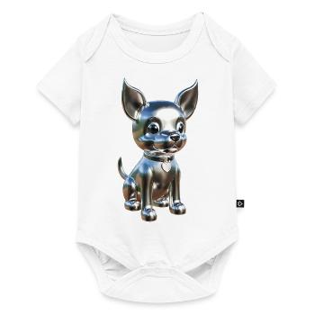Chrome Hund Silber süß - Baby Premium Kurzarmbody - Weiß - Vorne