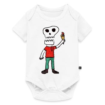 iScream SkullHeart - Baby Premium Kurzarmbody - Weiß - Vorne