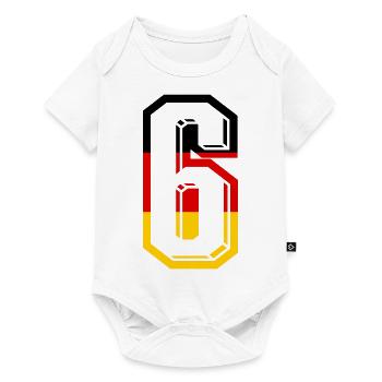Nummer 6 Deutschland Trikot Zahl 6 Jahre - Baby Premium Kurzarmbody - Weiß - Vorne