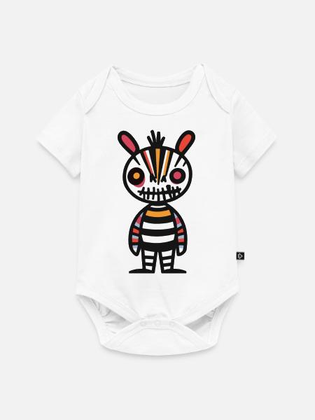 Zebra Halloween Comic Lustig - Baby Premium Kurzarmbody - Weiß