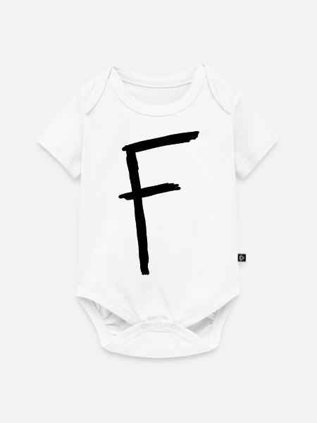 Buchstaben F - Baby Premium Kurzarmbody - Weiß