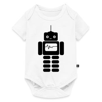 roboter - Baby Premium Kurzarmbody - Weiß - Vorne