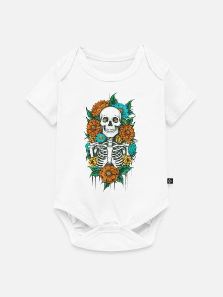 Floral Skeleton 2 - Baby Premium Kurzarmbody - Weiß
