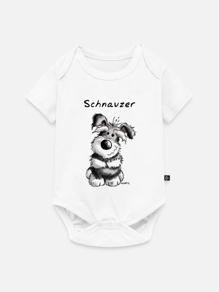 Fröhlicher Schnauzer - Baby Premium Kurzarmbody - Weiß