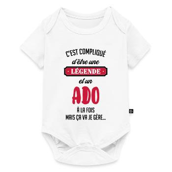 adolescent / enfant / ado / adolescente - Body à manches courtes Premium Bébé - blanc - Devant