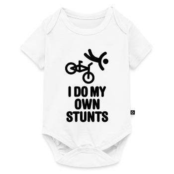 I do my own stunts BMX bicycle motocross cycling - Baby Premium short-sleeve bodysuit - white - Front