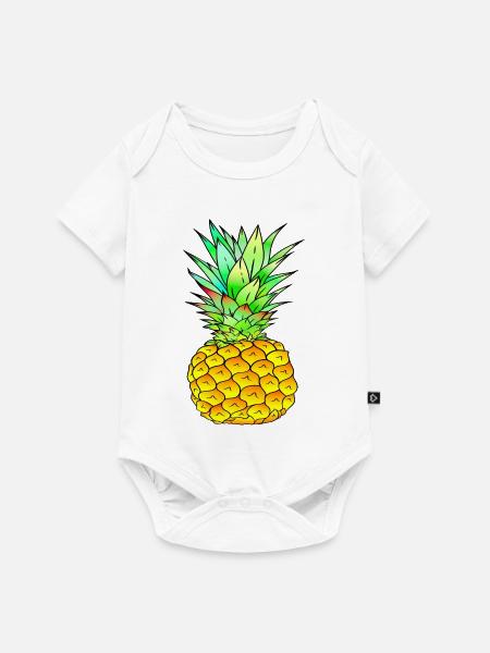 Ananas farbenfroh - Baby Premium Kurzarmbody - Weiß