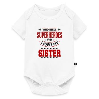 Superheroes Best Sister Superheld Beste Schwester - Baby Premium Kurzarmbody - Weiß - Vorne