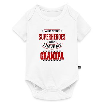 Superheroes Best Grandpa Superheld Bester Opa - Baby Premium Kurzarmbody - Weiß - Vorne