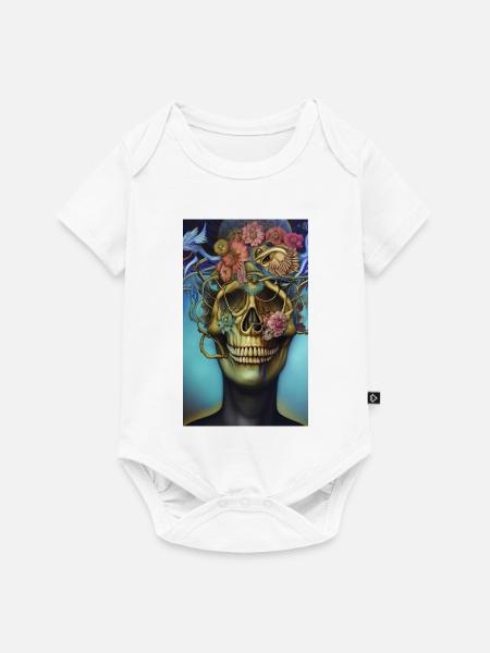 Beautiful fantasy Skull - Baby Premium Kurzarmbody - Weiß