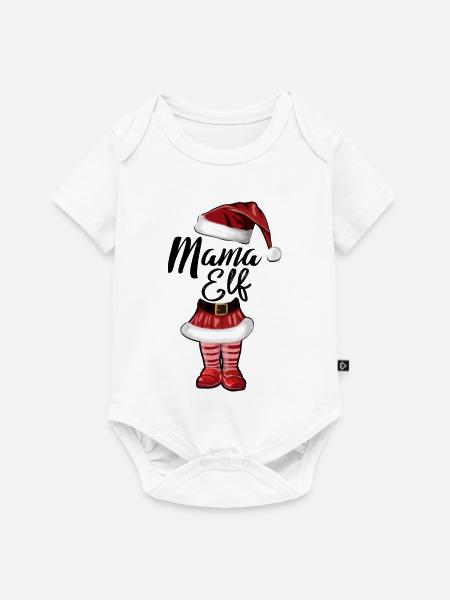 Mama Elf – Lustiges Weihnachtsdesign - Baby Premium Kurzarmbody - Weiß