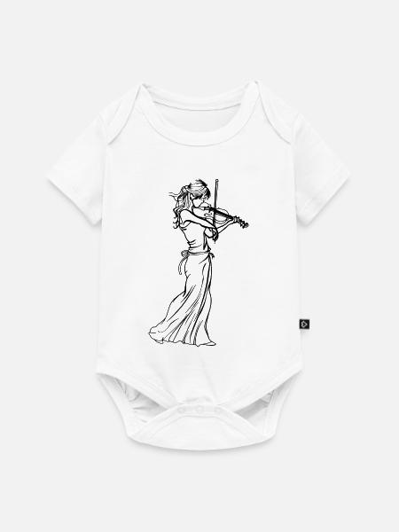 Geigenmädchen Skizze - Baby Premium Kurzarmbody - Weiß
