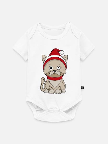 Winter-Kätzchen - Baby Premium Kurzarmbody - Weiß