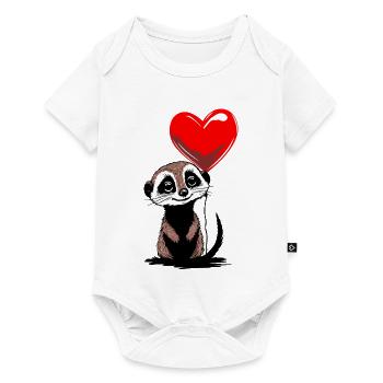 Meerkat Heart Balloon - Heartful Creatures - Baby Premium short-sleeve bodysuit - white - Front