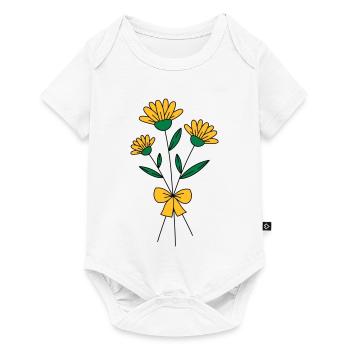 Bouquet de fleurs tricolore - Body à manches courtes Premium Bébé - blanc - Devant
