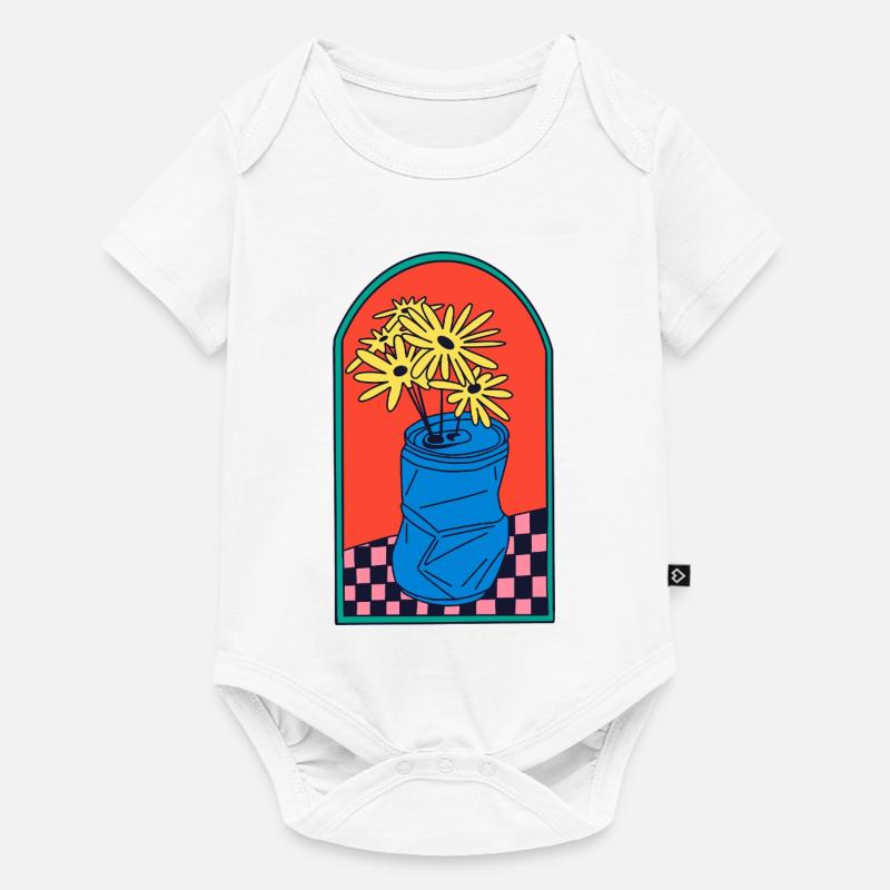 Fleurs en boîte broyée - Body à manches courtes Premium Bébé - blanc