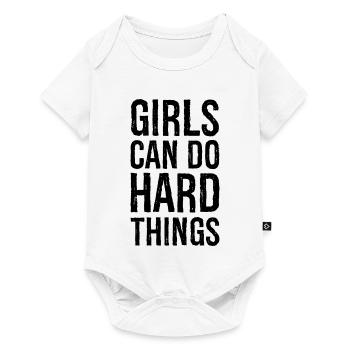 girls can do hard things - Baby Premium short-sleeve bodysuit - white - Front