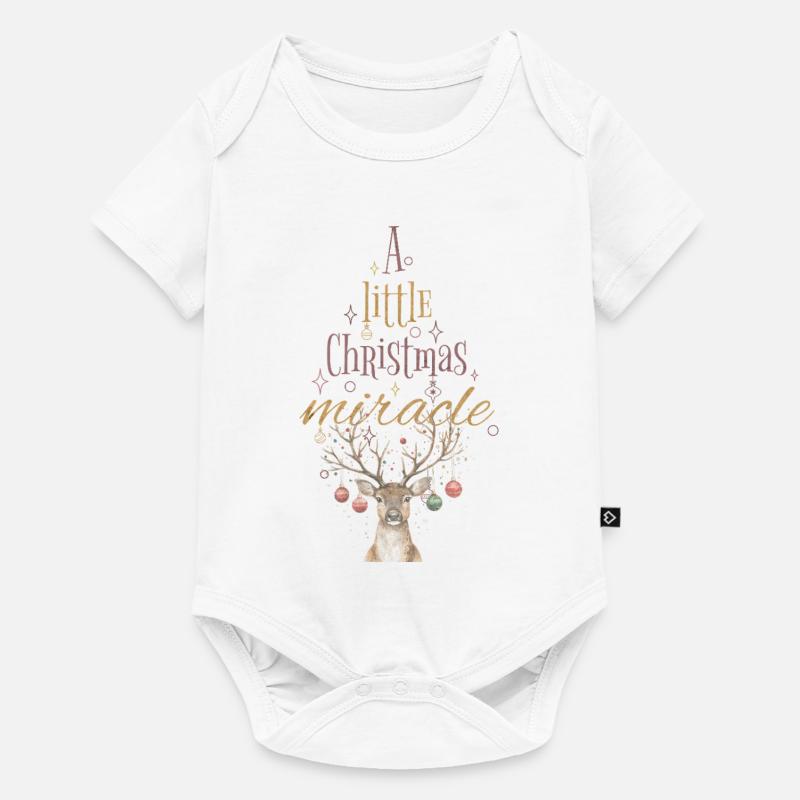 Petit Noël Miracle Cerf Noël - Body à manches courtes Premium Bébé - blanc