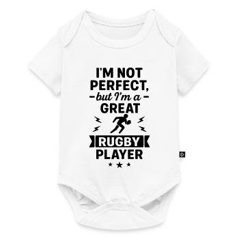 Super Rugbyspieler Sport Lustig - Baby Premium Kurzarmbody - Weiß - Vorne