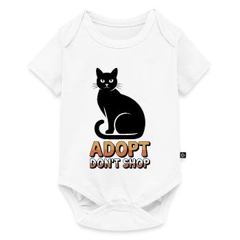 Adoptieren Statt Kaufen Schwarze Katze Tierschutz - Baby Premium Kurzarmbody - Weiß - Vorne