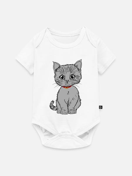 Grau - Baby Premium Kurzarmbody - Weiß