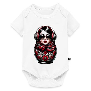 Russe Matriochka Musique Russie Russe - Body à manches courtes Premium Bébé - blanc - Devant
