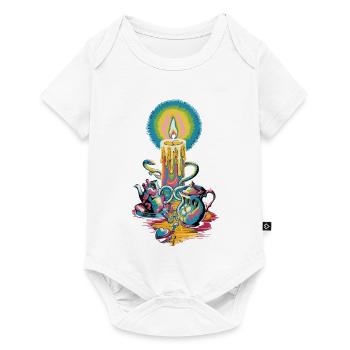 Faith Light Candle Retro Spirit Design - Baby Premium short-sleeve bodysuit - white - Front