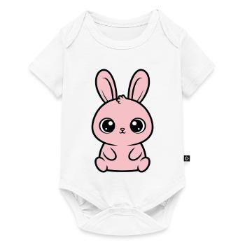 Kawaii Bunny Pink Big Eyes Cute - Baby Premium short-sleeve bodysuit - white - Front