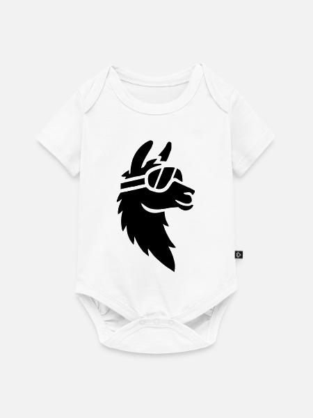 Lama mit Skibrille - Baby Premium Kurzarmbody - Weiß