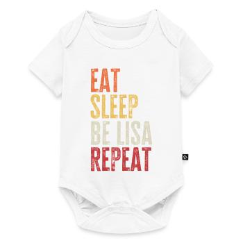 Eat Sleep Be Lisa Repeat Retro Name - Baby Premium short-sleeve bodysuit - white - Front