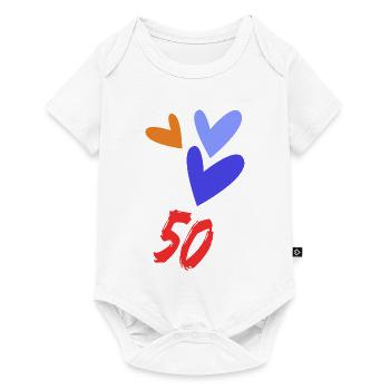 50. 50 ANS. 50e ANNIVERSAIRE. ANNIVERSAIRE 50 ANS. - Body à manches courtes Premium Bébé - blanc - Devant