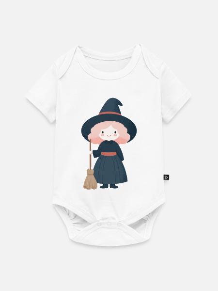 Halloween-Hexe, im Kinderstil - Baby Premium Kurzarmbody - Weiß