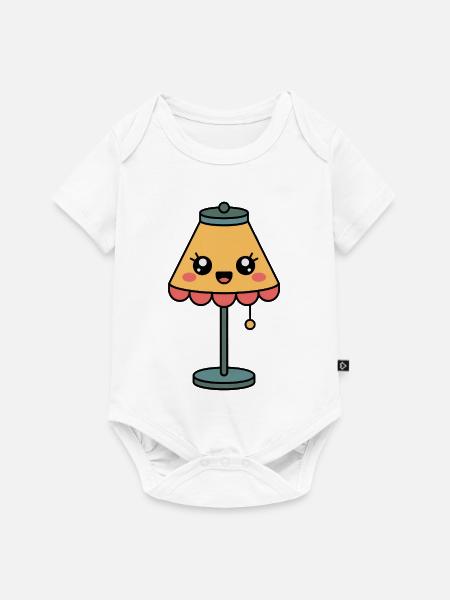 Lampe Tischlampe süßes Comic - Baby Premium Kurzarmbody - Weiß