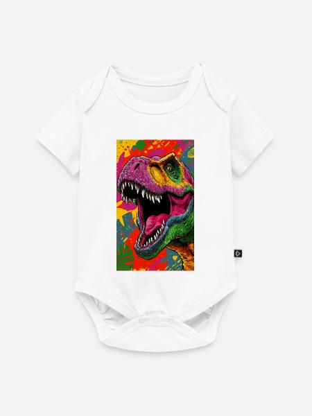 Dinosaurier - Baby Premium Kurzarmbody - Weiß