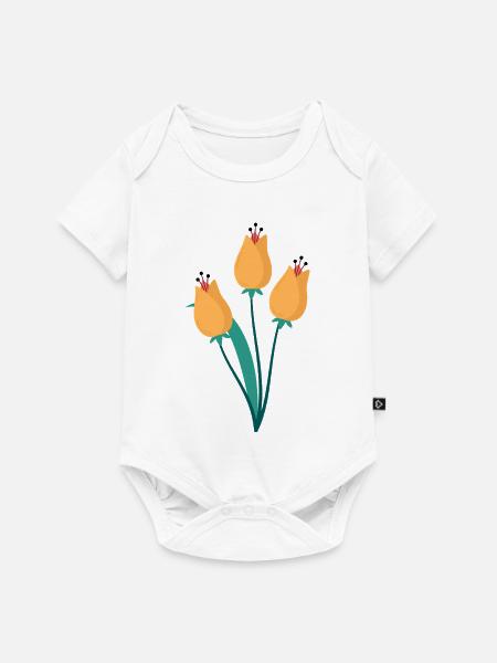 Tulpen-Trio Illustration - Baby Premium Kurzarmbody - Weiß
