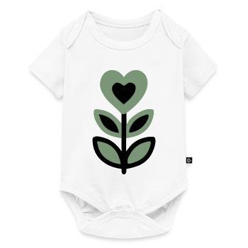 Flower Heart Leaves Cottagecore Gardener Nature - Baby Premium short-sleeve bodysuit - white - Front