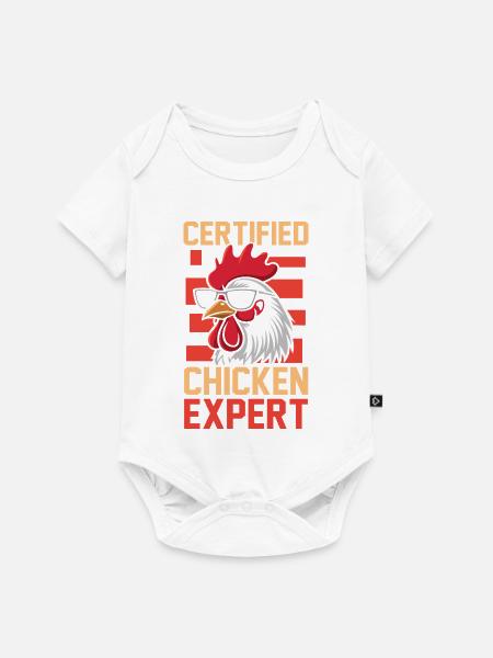 Farmer Rooster Flock Poultry Chicken - Baby Premium Kurzarmbody - Weiß