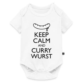 Reste calme et Curry Sausage - Body à manches courtes Premium Bébé - blanc - Devant