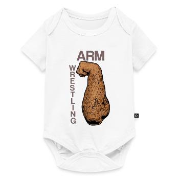 Arm Wrestling Vintage Kraftarm - Baby Premium Kurzarmbody - Weiß - Vorne