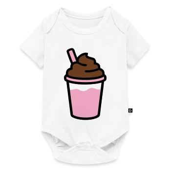 Logo du smoothie au café glacé - Body à manches courtes Premium Bébé - blanc - Devant