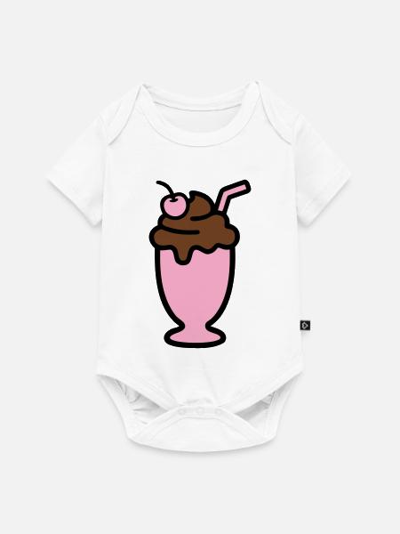 Milchshake Eiscreme Icon - Baby Premium Kurzarmbody - Weiß