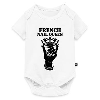 French Nail Queen Kosmetik Maniküre  - Baby Premium Kurzarmbody - Weiß - Vorne