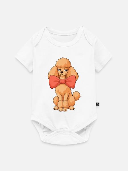Pudel Übergroßer Bogen - Baby Premium Kurzarmbody - Weiß