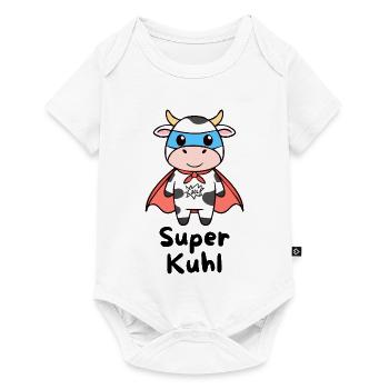 Super Kuhl – Superhelden Kuh - Baby Premium Kurzarmbody - Weiß - Vorne