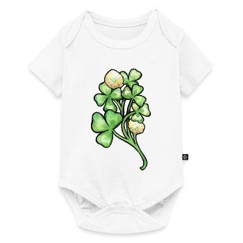Aquarellklee-Blüten - Baby Premium Kurzarmbody - Weiß - Vorne
