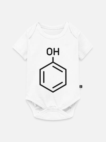 Phenol-Molekül-Linien-Symbol - Baby Premium Kurzarmbody - Weiß